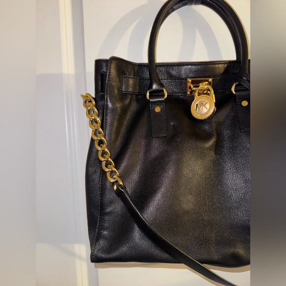 Michael Kors Hamilton Large NS Tote Black Leather - Picture 4 of 12